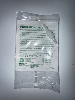Salter Labs Oxygen Tubing Swivel Connector White Disposable 1220-0 Single Use